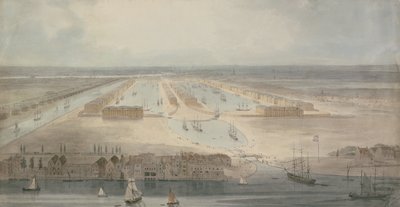 De Nieuwe Docks, Isle of Dogs door William Daniell