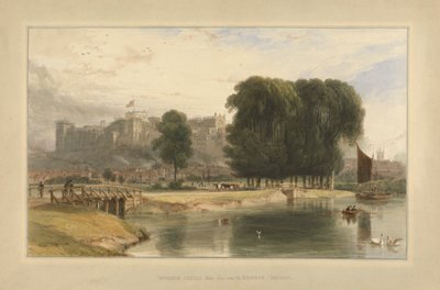 Kasteel Windsor vanuit Brocas Meadows door William Daniell