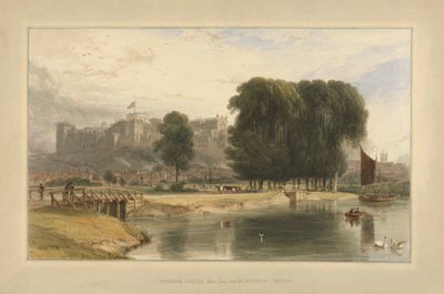 Windsor Castle, vanaf Brocas Meadows, 1827 door William Daniell