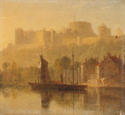 Kasteel Windsor vanaf de Theems door William Daniell