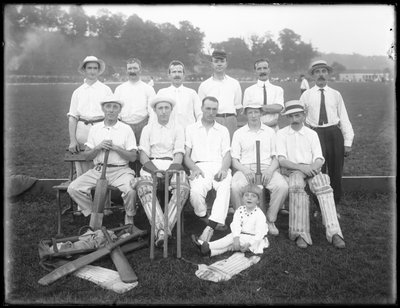 Groepsportret van de Holdsport Cricket Club door William Davis Hassler