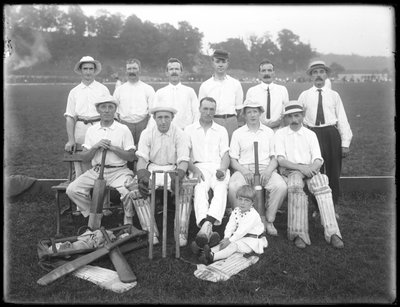 Groepsportret van de Holdsport Cricket Club door William Davis Hassler