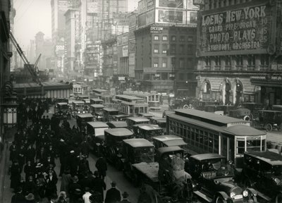 Times Square, vol met auto