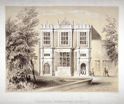 Stockwell Educational Institute, Stockwell, Lambeth, Londen, ca. 1860 door William Dickes