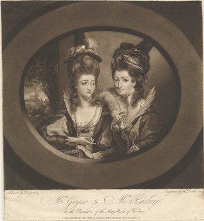 Mevrouw Gwynne en Mevrouw Bunbury in de Rollen van de Vrolijke Vrouwen van Windsor door William Dickinson