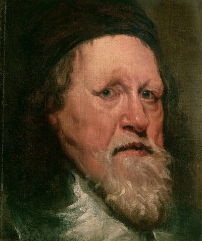 Portret van Inigo Jones (1573-1652), scenograaf en architect door William Dobson