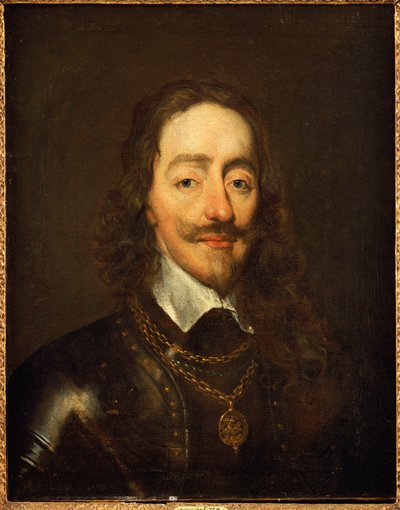 Portret van koning Karel I in harnas en de Orde van de Kousenband door William Dobson