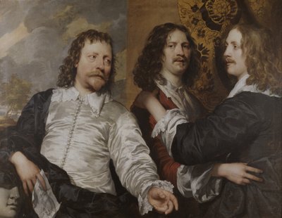 Portret van de kunstenaar, met Nicholas Lanier en Sir Charles Cotterell, c.1636 door William Dobson
