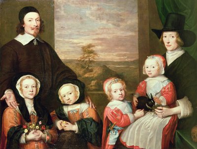 Ongeïdentificeerd familieportret, traditioneel gedacht dat van Sir Thomas Browne, midden 1640s door William Dobson