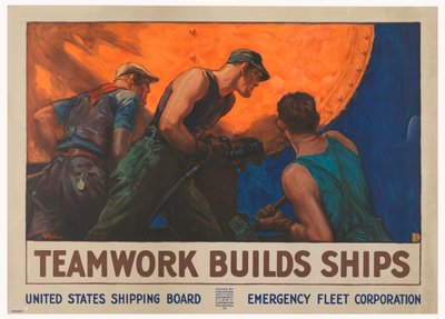 Teamwork bouwt schepen door William Dodge Stevens