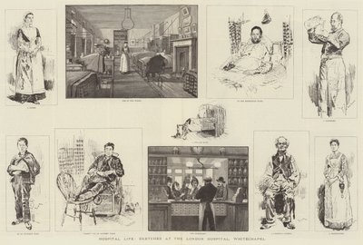 Ziekenhuisleven, schetsen in het London Hospital, Whitechapel door William Douglas Almond