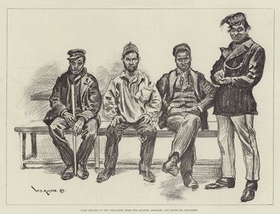 Enkele Inwoners van het Vreemdelingenhuis voor Aziaten, Afrikanen en Zuidzee-eilanders door William Douglas Almond
