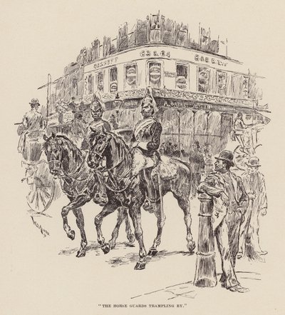De cavalerie die voorbij marcheert (gravure) door William Douglas Almond
