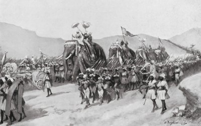 Vikramaditya Gupta trekt ten strijde, AD 395 door William Douglas Almond