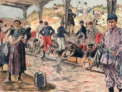 Wassen voor de soldaten, Douarnenex door William Douglas Almond