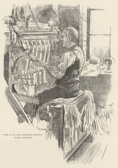 Werk bij een oude handweefgetouw, Leicester door William Douglas Almond