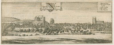 Tamworth - Panorama: gravure, nd [17e eeuw] door William Dugdale