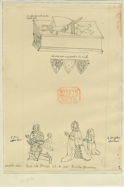 Tamworth Church - Graf: tracering in inkt, nd [?17e eeuw] (tekening) door William Dugdale