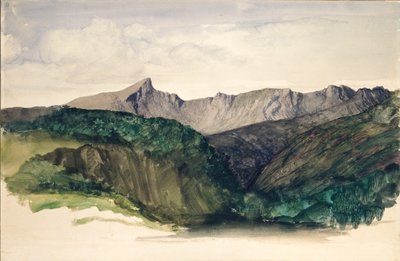 Studie van een Verre Bergketen, 1860 door William Dyce