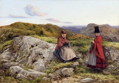 Welsh Landschap met Twee Breiende Vrouwen door William Dyce