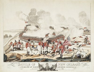 Slag bij New Orleans en de dood van generaal-majoor Packenham door William Edward (after) West