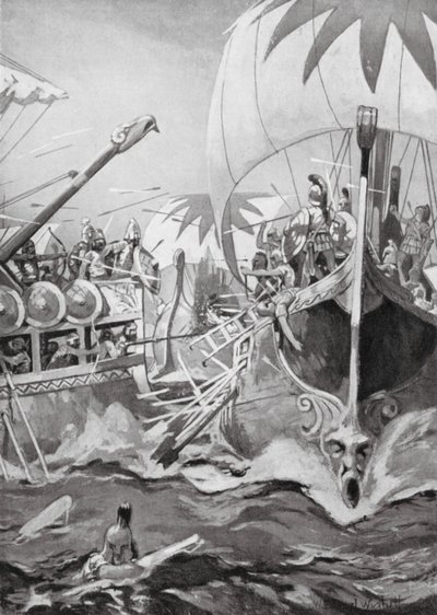 De nederlaag van een Ionische vloot door William Edward (after) Wigfull