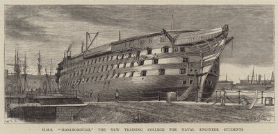 HMS Marlborough, het nieuwe opleidingscollege voor marine-ingenieursstudenten door William Edward Atkins