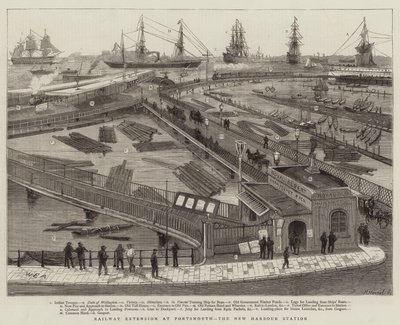 Spoorwegbouw in Portsmouth, het Nieuwe Havenstation door William Edward Atkins