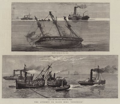 De Poging om HMS Eurydice te Lichten door William Edward Atkins