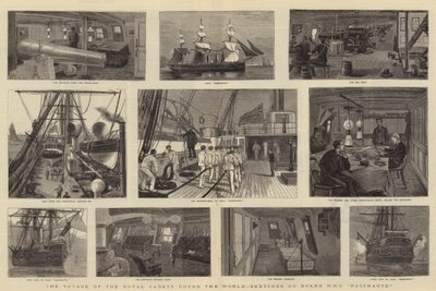 De Reis van de Koninklijke Cadetten Rond de Wereld, Schetsen aan Boord van HMS Bacchante door William Edward Atkins