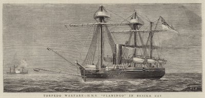 Torpedoorlogvoering, HMS Flamingo in Besika Bay door William Edward Atkins