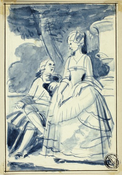 Man en Vrouw in 18e-eeuwse Kleding door William Edward Frost