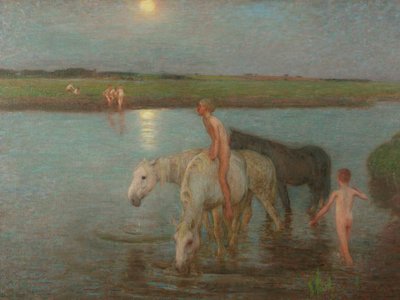 De rivierbank door William Edward Stott