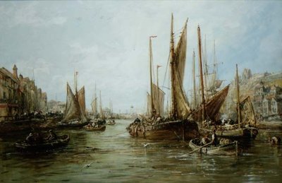 Kade met Vissersboten door William Edward Webb