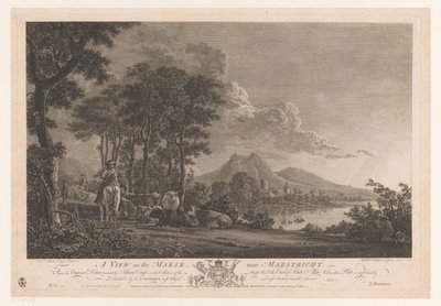 Gezicht op de Maas nabij Maastricht door William Elliot
