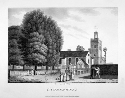 Kerk van St Giles, Camberwell, Londen, 1792 door William Ellis