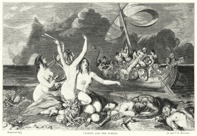 Ulysses en de Sirenen (gravure) door William Ellis
