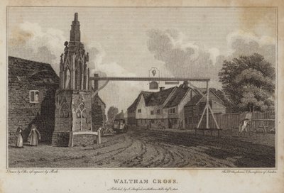 Waltham Cross, Londen (gravure) door William Ellis