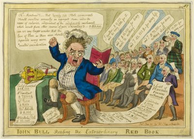 John Bull leest het buitengewone rode boek door William Elmes