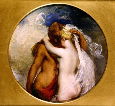 Nimf en sater door William Etty