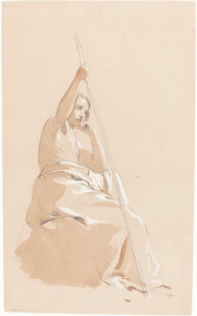 Zittende Jongeling met een Staf door William Etty