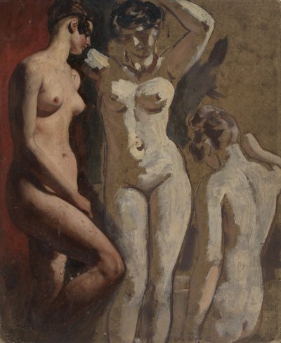 Drie staande vrouwelijke naakten door William Etty