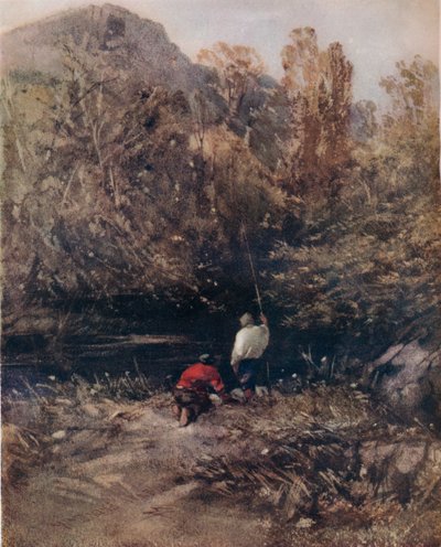 Landschap met Vissers, 1843, 1924 door William Evans