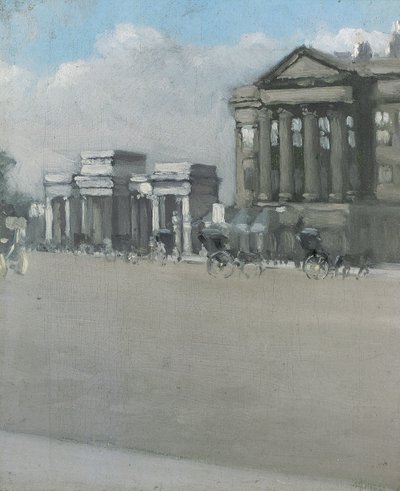 Hyde Park Corner in de mist door William Evelyn Osbourne