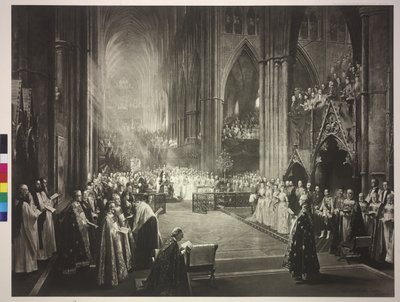 Ceremonie van het 50-jarig troonjubileum van koningin Victoria in Westminster Abbey op 21.6.1887 door William Ewart Lockhart