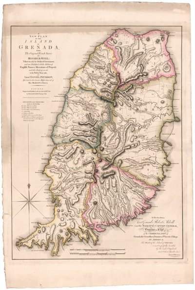 Een nieuw plan van het eiland Grenada door William Faden