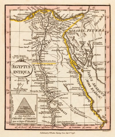 Oud Egypte. Kaart. door William Faden