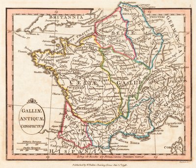 Oude Gallië. Kaart. door William Faden