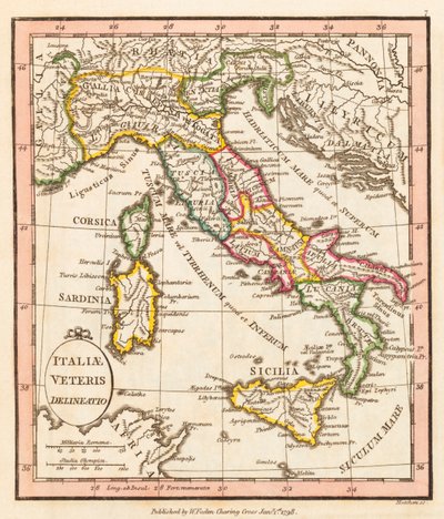 Oud Italië. Kaart. door William Faden