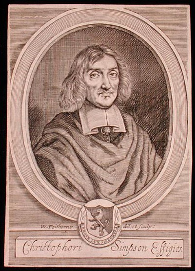 Portret van Christopher Simpson (c.1605-69) door William Faithorne